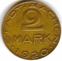 (№1920) Монета Германия 1920 год 2 Mark